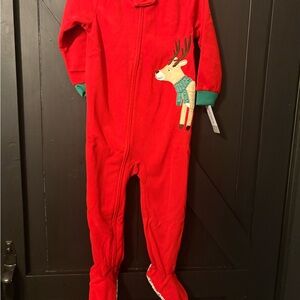 Carter's Red Reindeer Footie